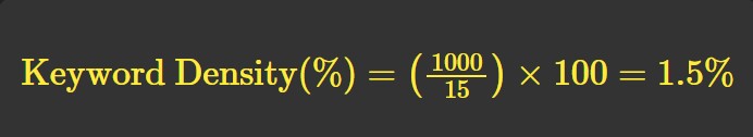 SEO Optimization Keyword Density Formula